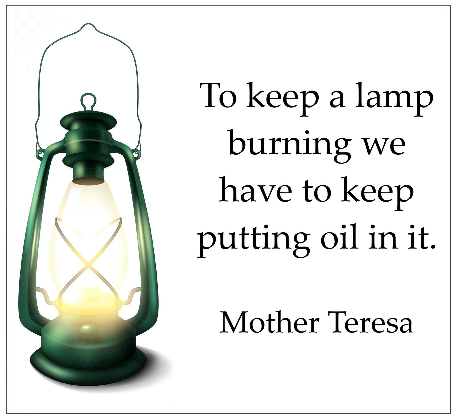 To keep a lamp burning To keep a lamp burning